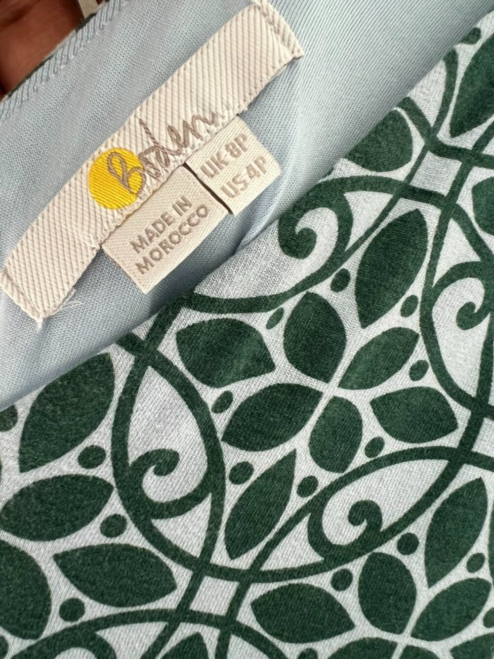 Boden Lemon Print blue Midi Dress Sleeveless Fit Flare Pockets Size 4 petite - Picture 4 of 12